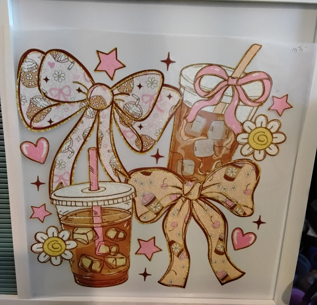 Ice Coffee with Bows and Flowers