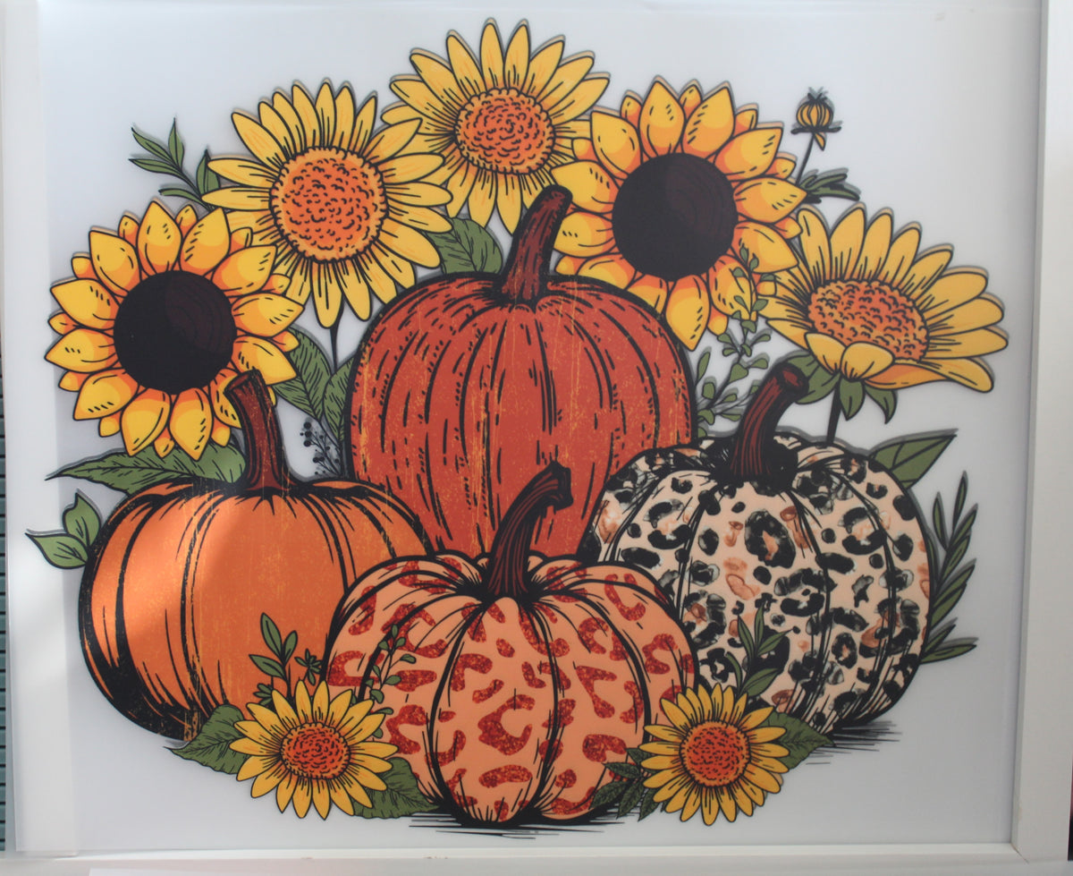 Sunflowers with pumpkins