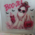 Boo-Jee Ghost with Drink and pink purse/