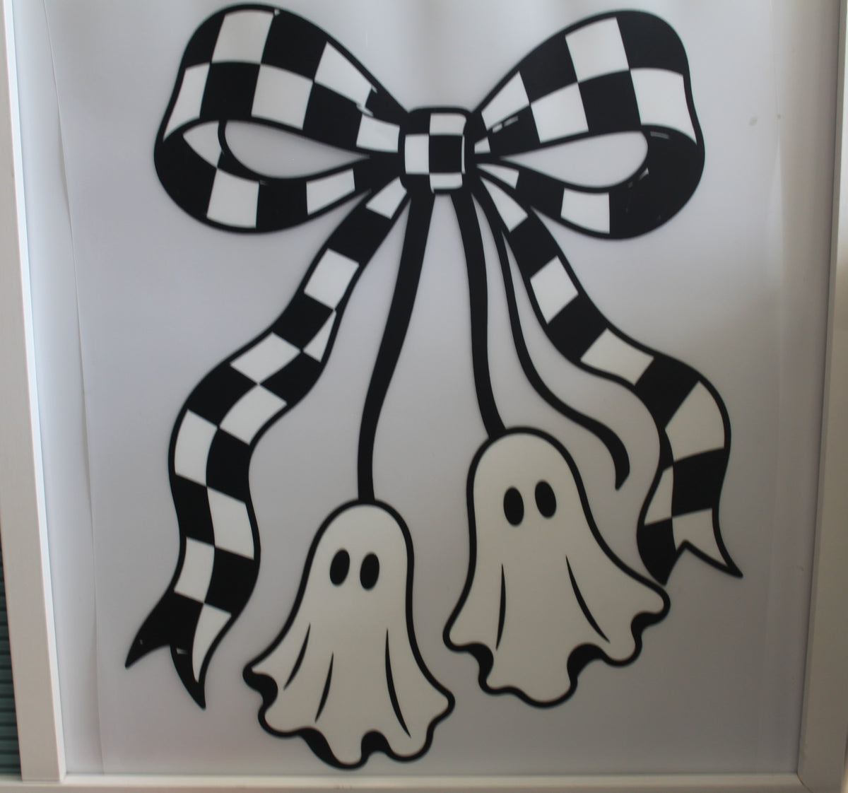 Black & White Bow with two ghost
