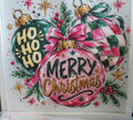 HO HO HO Merry Christmas with pink and green