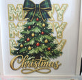 Merry Christmas Tree with Plaid Bow