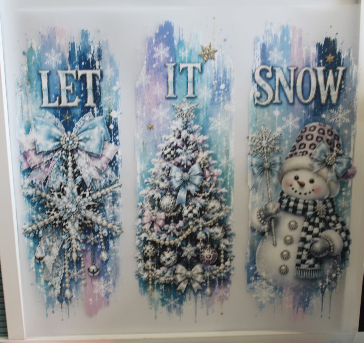 Let It Snow with Snowman, Tree and Star