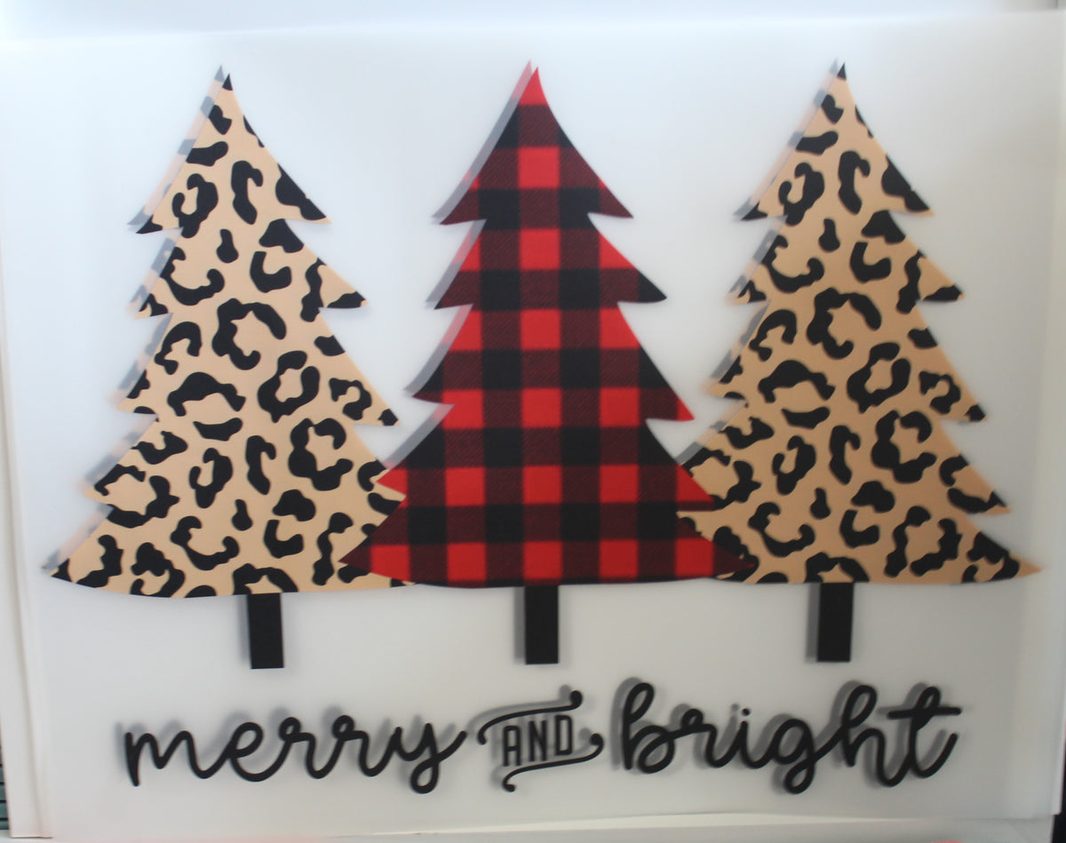 3 Christmas Trees (Plaid, Tiger Print)