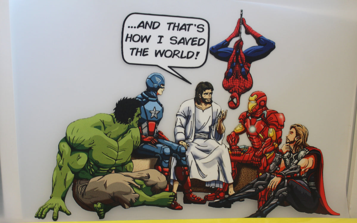 Jesus with Super Heros